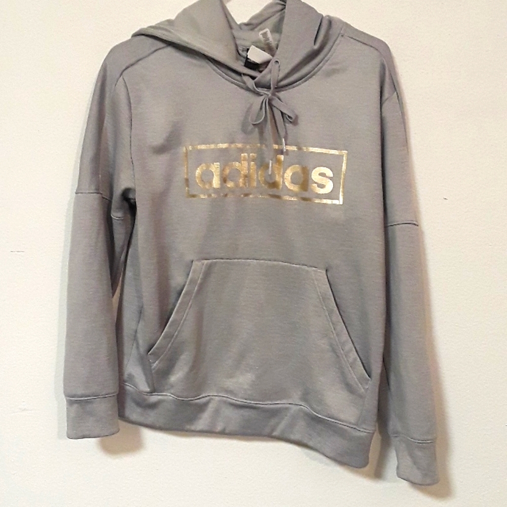 * C4 - NICE ADIDAS GREY LARGE HOODIE SWEATSHIRT